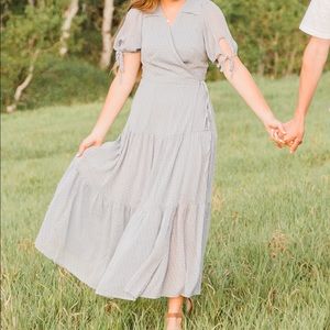 Light Blue Maxi Wrap Dress